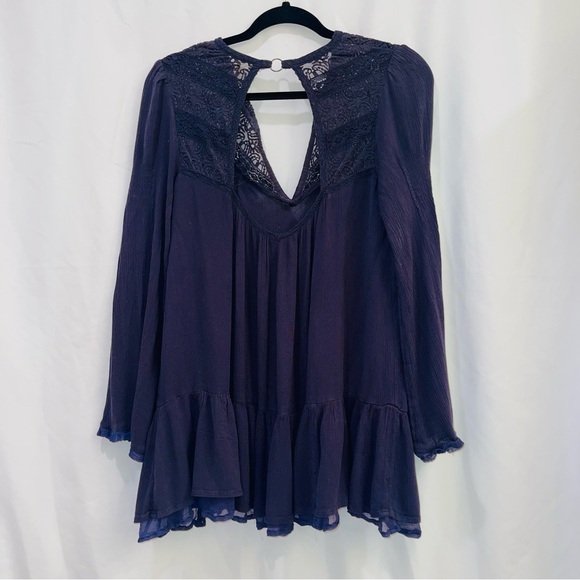 Free People One Night Bohemian Mini Dress Tunic Women's Sz Small - Picture 3 of 9